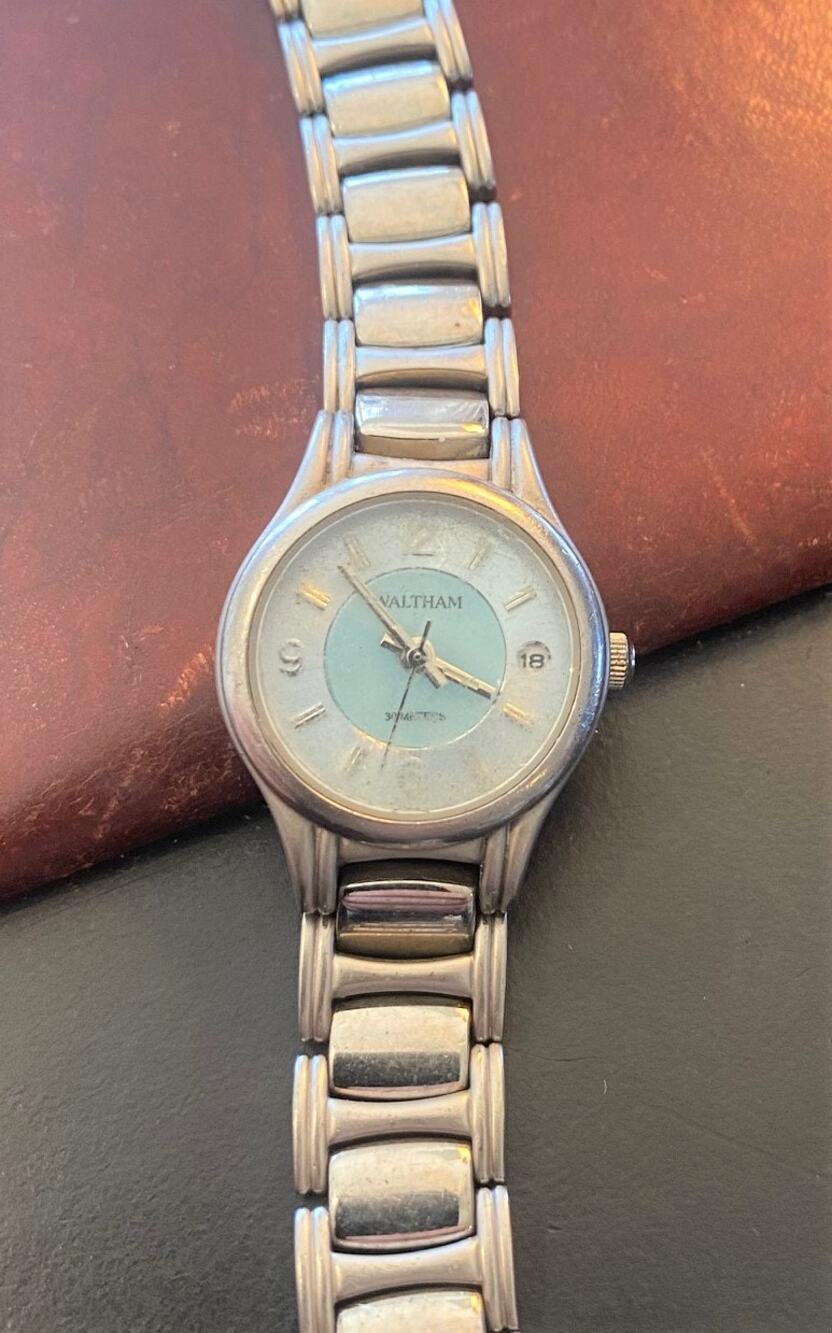 VTG Women's Waltham Watch, Metal Tone, New Battery, Date